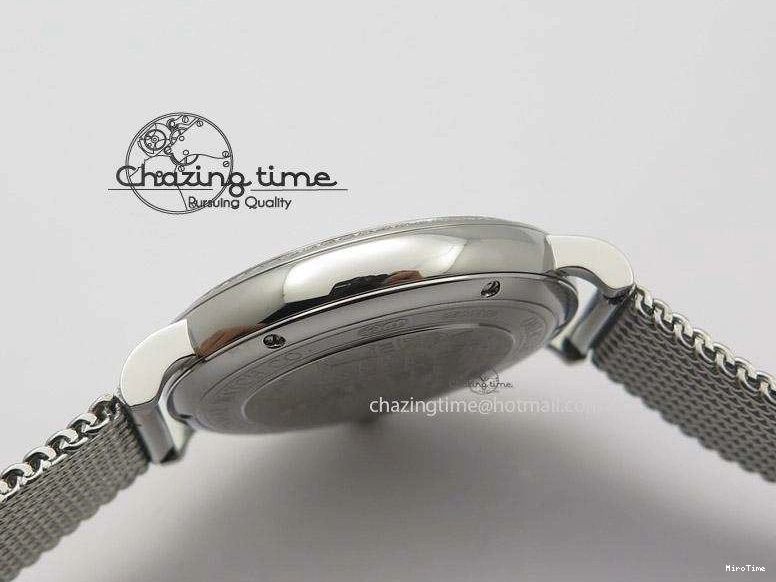 MIROTIME 1225 Portofino SCHAFFHAUSEN SS MKF 1:1 Best Edition Silver Dial Diamond On Mesh Bracelet A Lightweight 7339